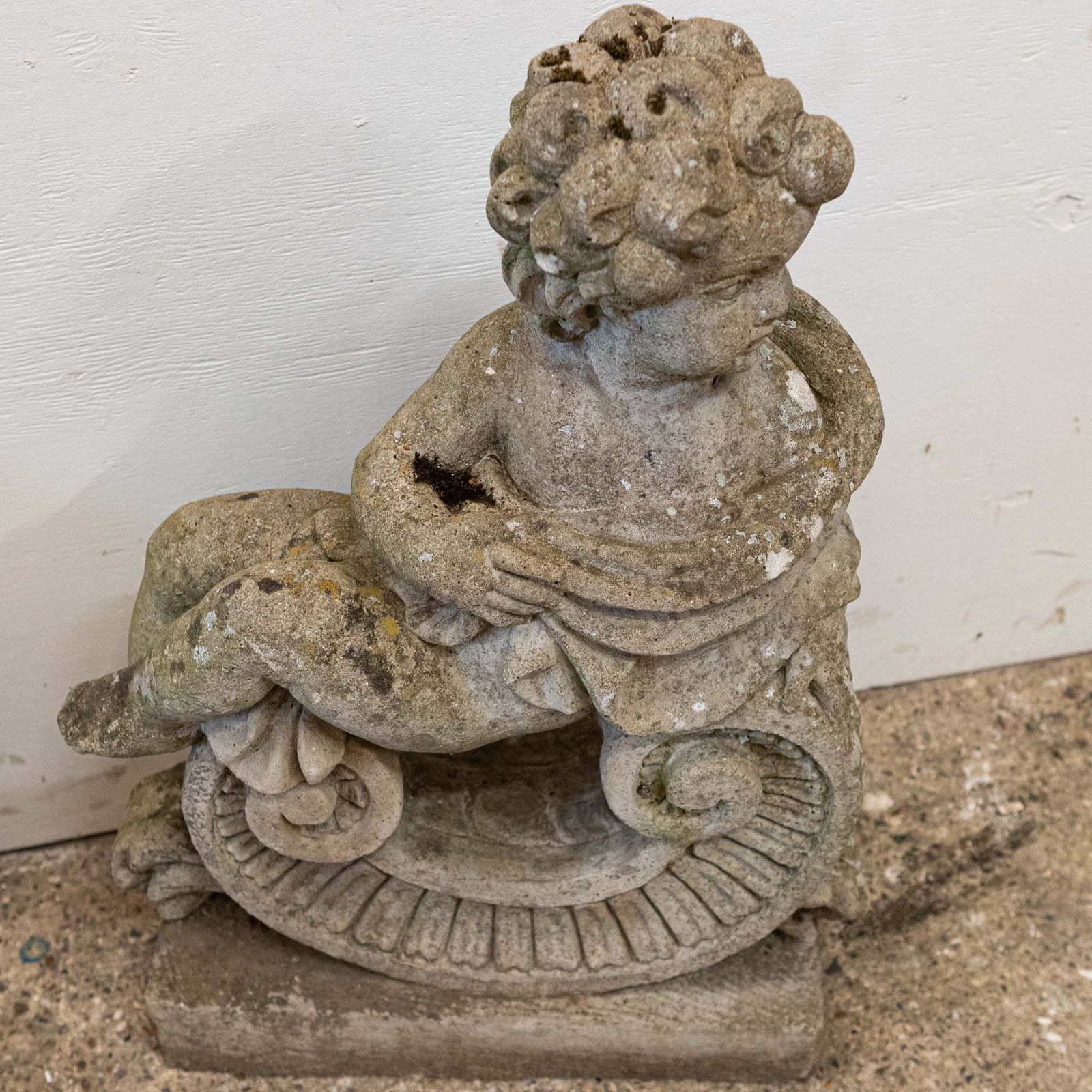 Home Decor Reclaimed Pair Of Carved Cherub Statues | Garden Putti photo
