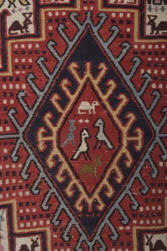 Vintage Animal Turkish Soumac Rug 3'11'' X 6'3'' photo Textiles