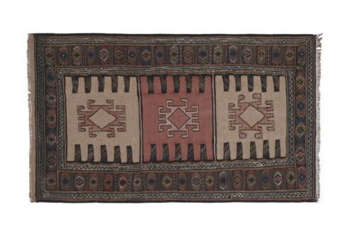 Handwoven Tribal Embroidery Kelim, Wall Hanging Rug 3'2'' X 5'6'' photo for sale