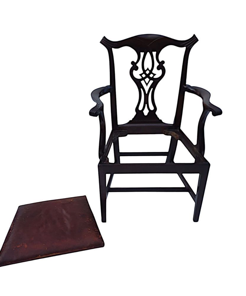 A Stunning Pair Of 19th Century Georgian Design Armchairs After Thomas Chippendale photo buy
