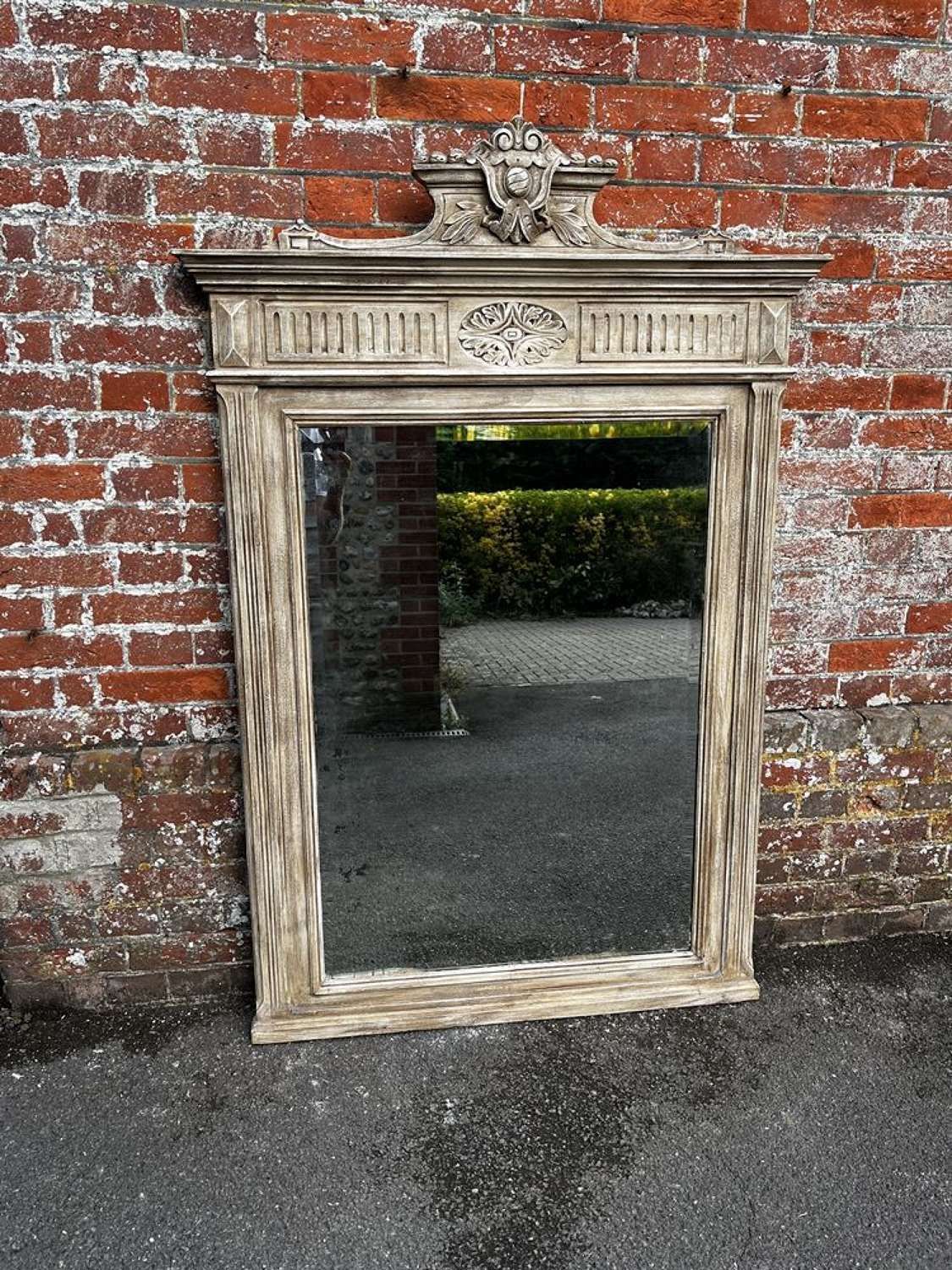 A Stunning Large Antique French 19th C Carved Wood Painted Mirror. photo buy