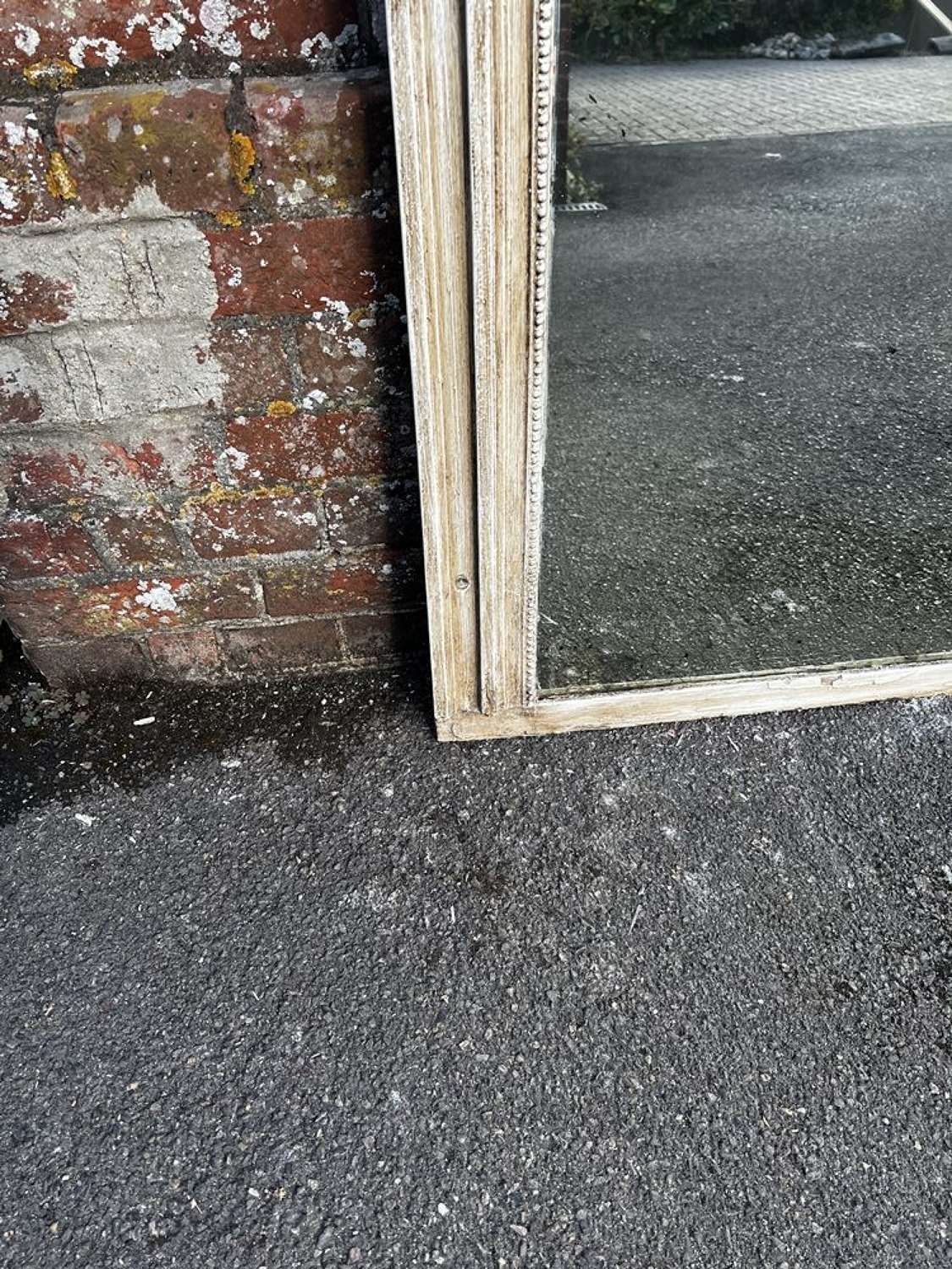 A Superb Large Antique French 19 Th C Carved Wood Painted Mirror. photo Home Decor