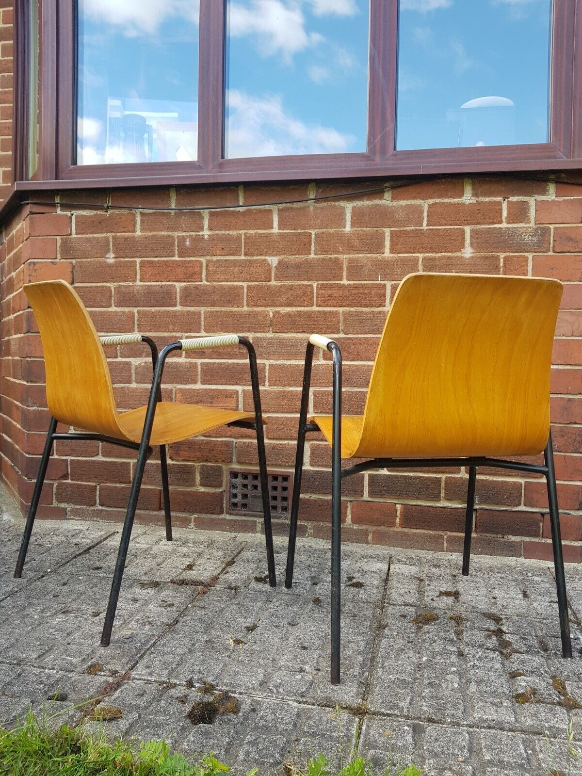 A French Bentwood Steel Mid Century Desk Dining Armchair Vintage photo Furniture