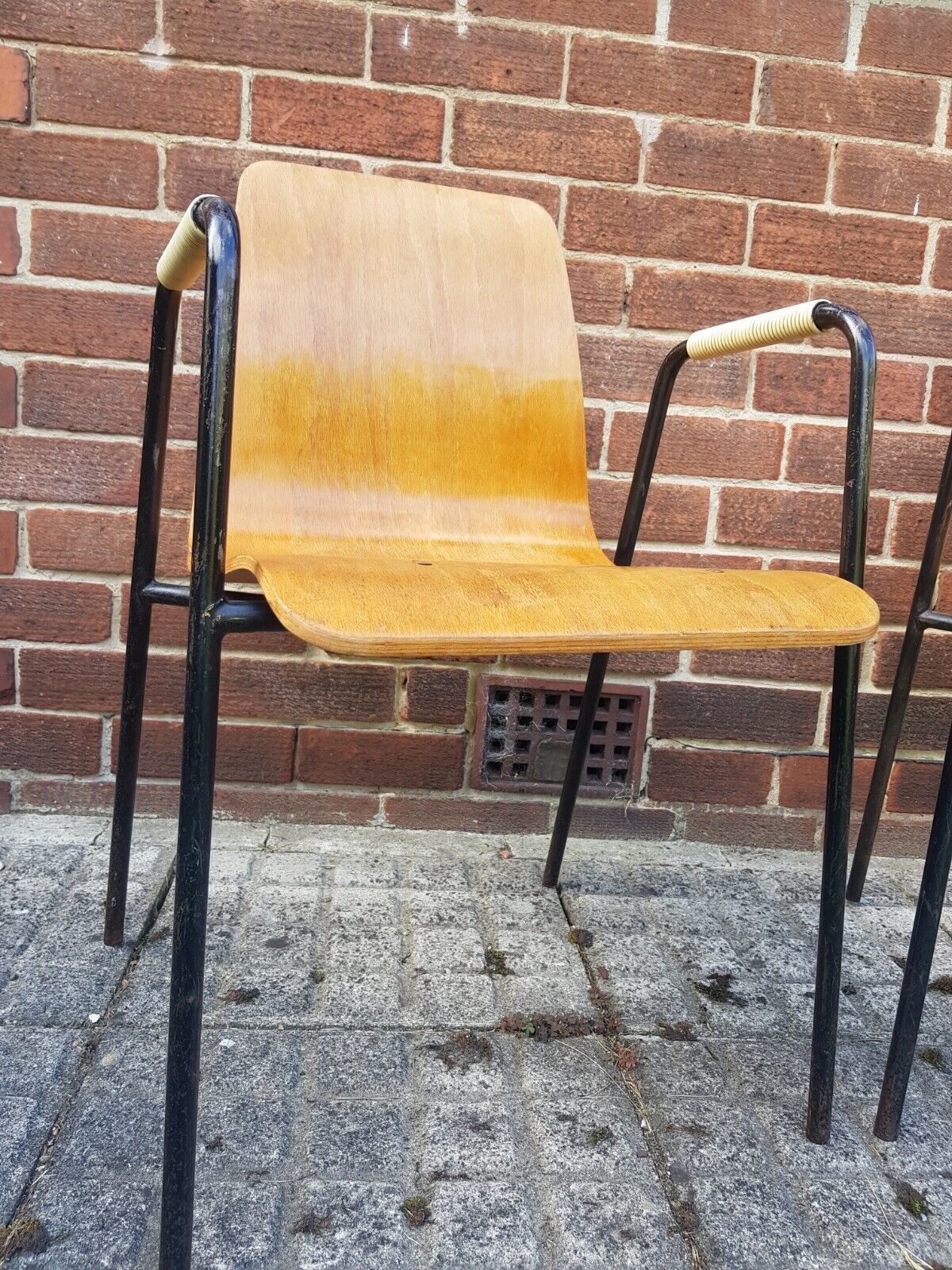 A French Bentwood Steel Mid Century Desk Dining Armchair Vintage photo vintage