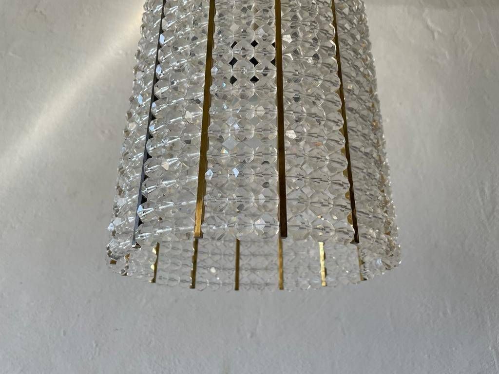 Cylinder Design Lux Pendant Lamp By Palwa With Glass Stones, 1960s, Germany photo 1418.56