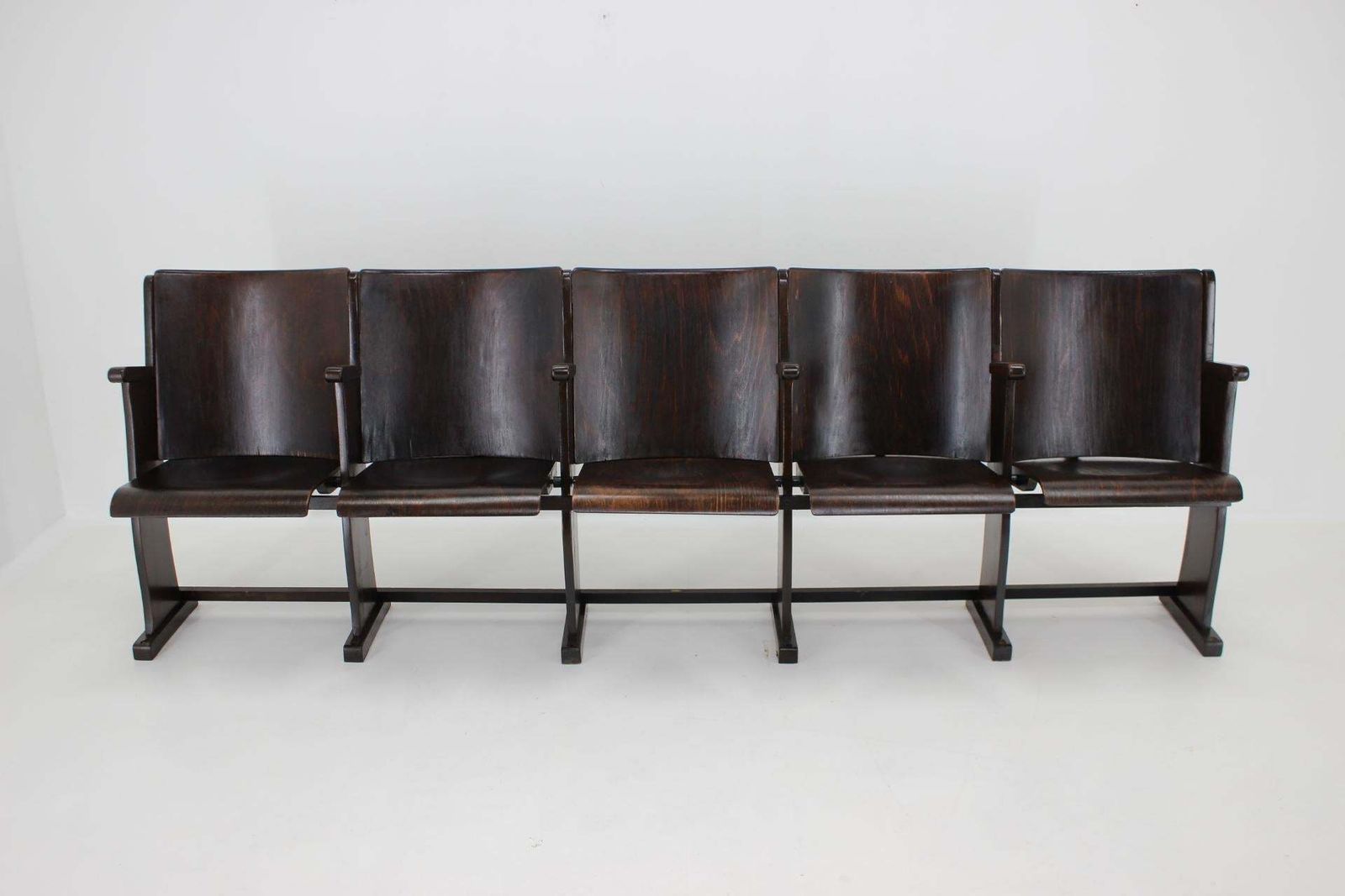 1960s Cinema 5 Seats Bench By Ton, Czechoslovakia photo vintage