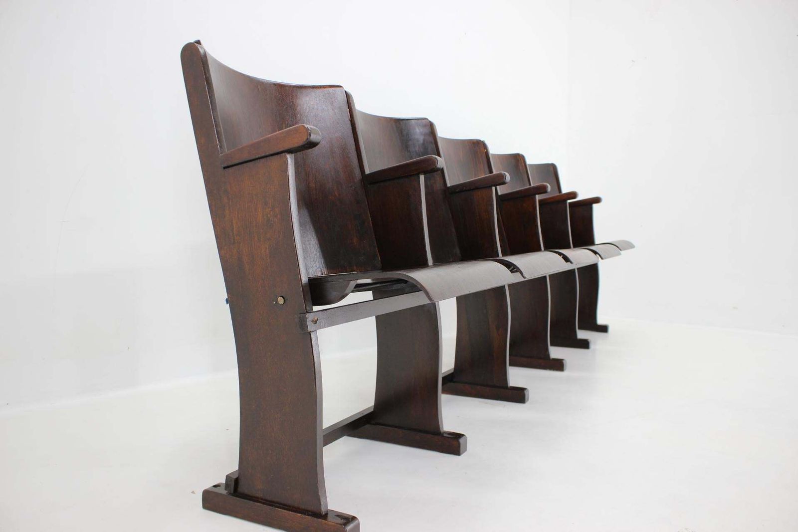photo furniture 1960s Cinema 5 Seats Bench By Ton, Czechoslovakia
