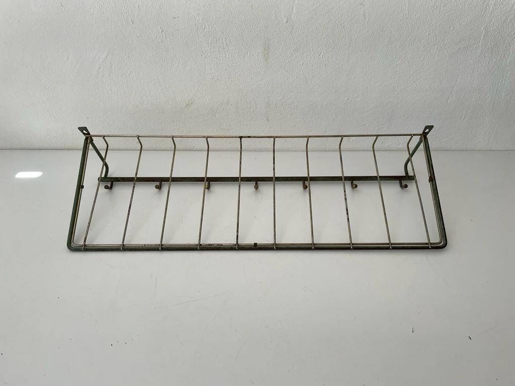 Greenish Metal Industrial Coat Hat Rack, 1950s, Germany photo for sale