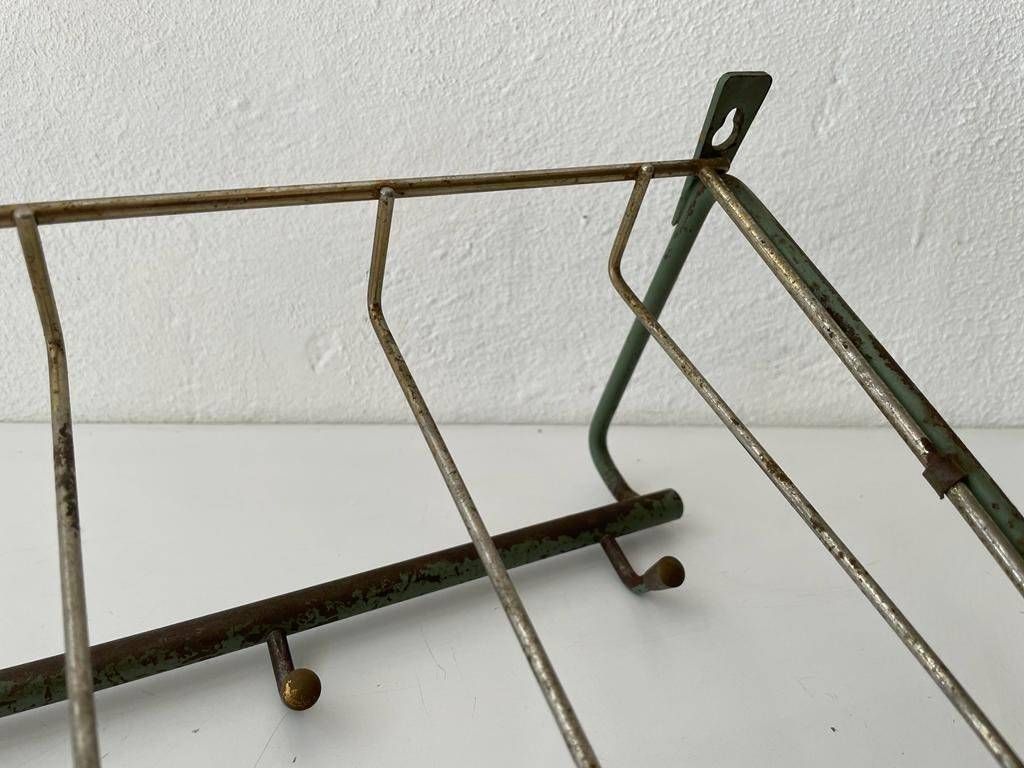 photo for sale Greenish Metal Industrial Coat Hat Rack, 1950s, Germany