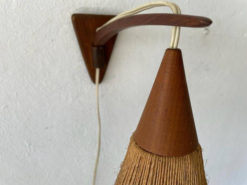 Rare Teak And Natural Ropes Sconce By Ib Fabiansen For Fog & Mørup, 1960s, Denmark photo buy