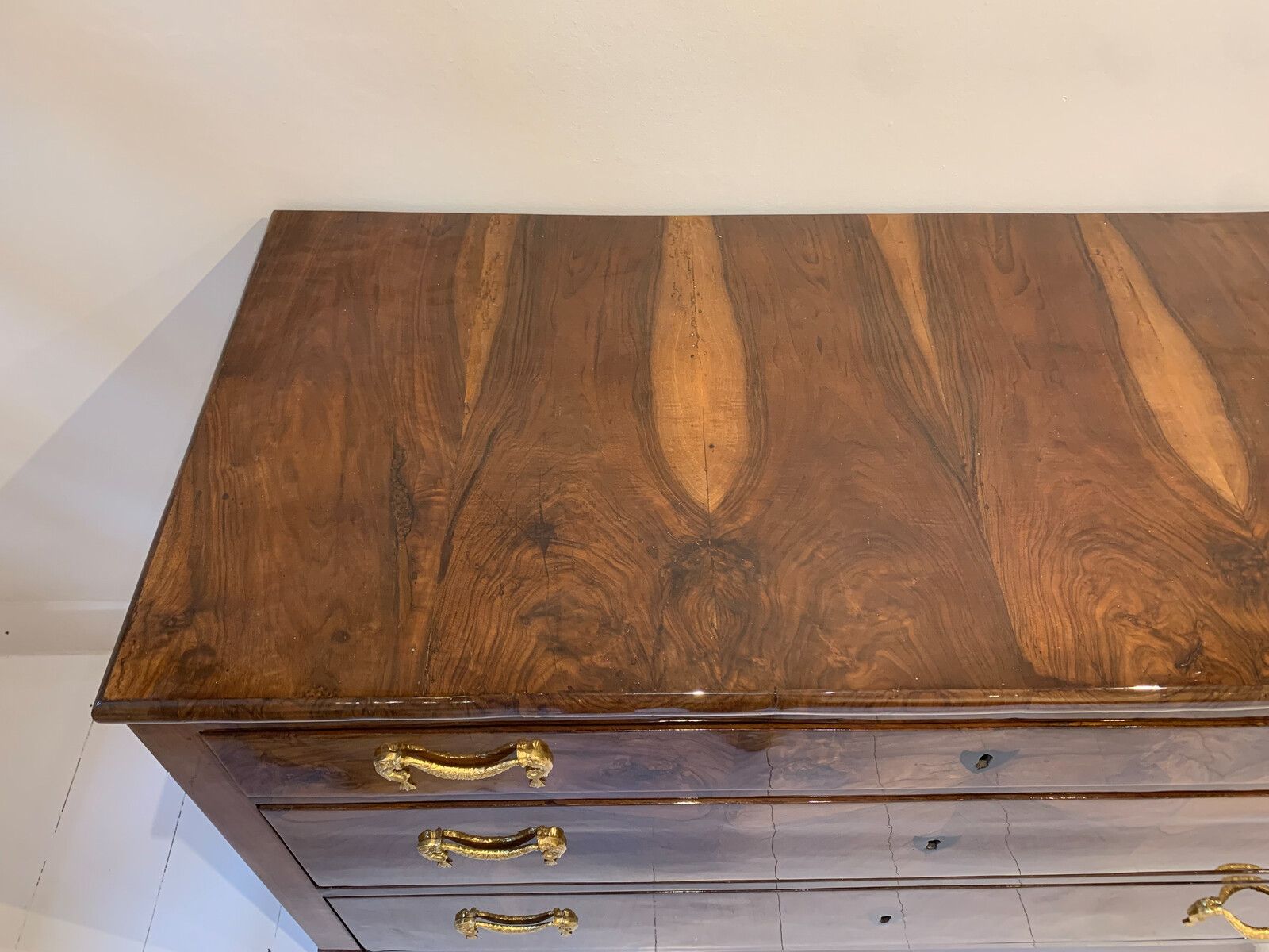 Mid Century Walnut Biedermeier Chest Of Drawers photo for sale