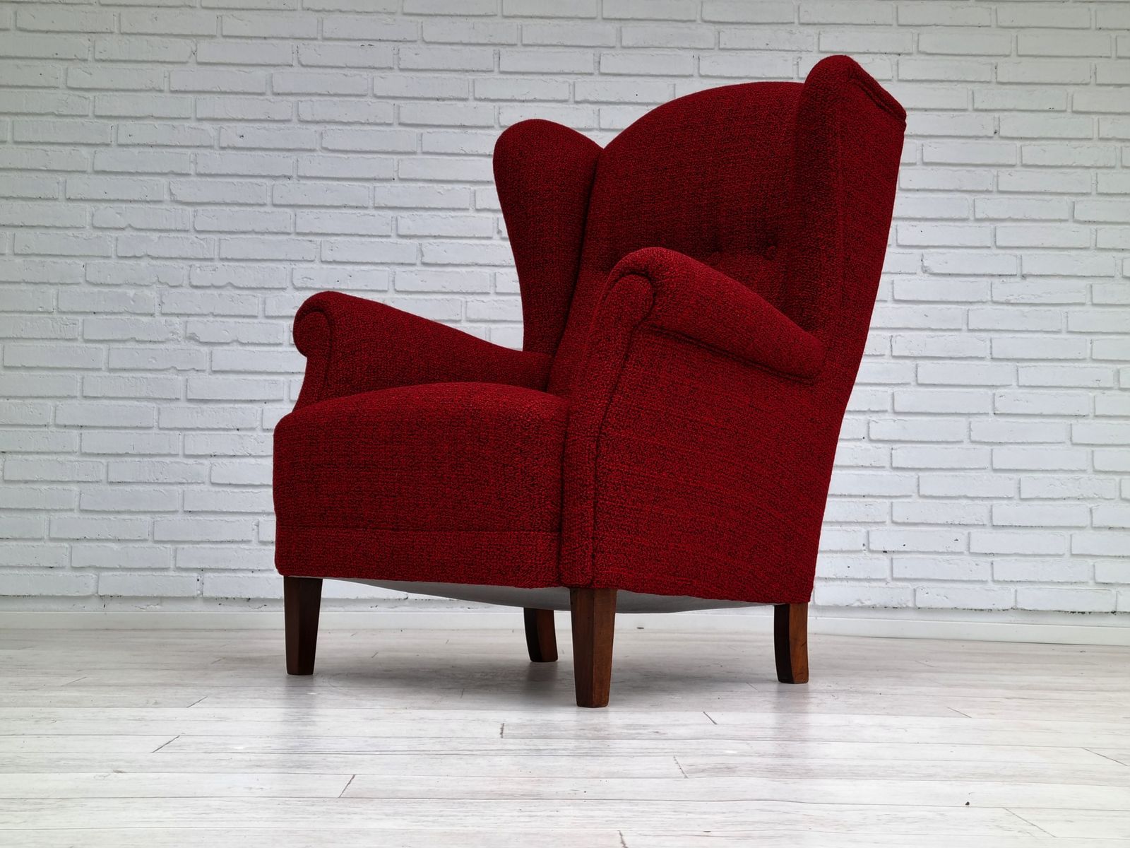 photo vinterior 50s, Danish Design, Completely Refurbished Chair, Furniture Wool