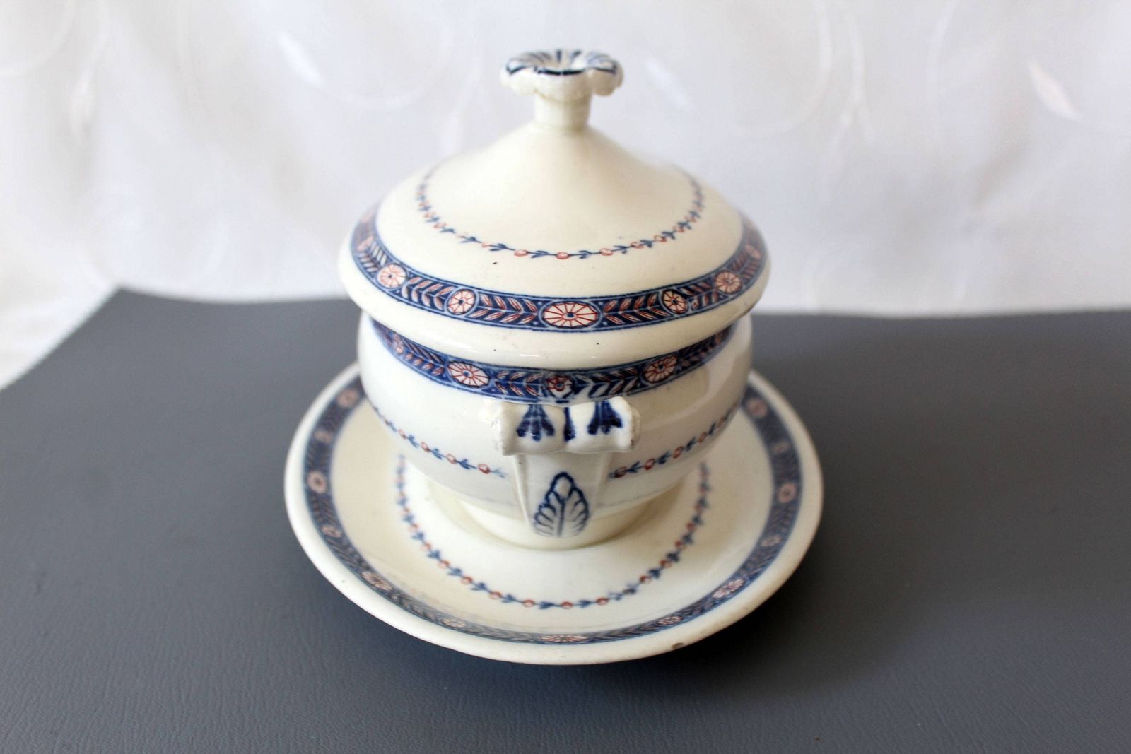 Antiek Wedgwood Etruria Boston Keramische Groentekom, Terrine, Serveerschaal, Landelijke Stijl, Engeland, Met Onderbord photo 71.0