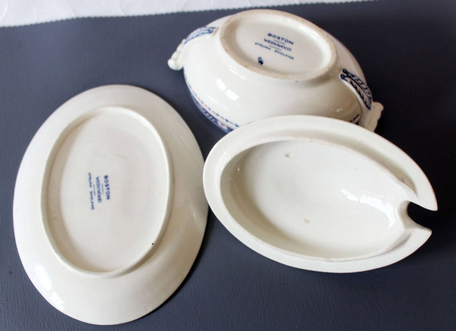 photo furniture Antiek Wedgwood Etruria Boston Keramische Groentekom, Terrine, Serveerschaal, Landelijke Stijl, Engeland, Met Onderbord