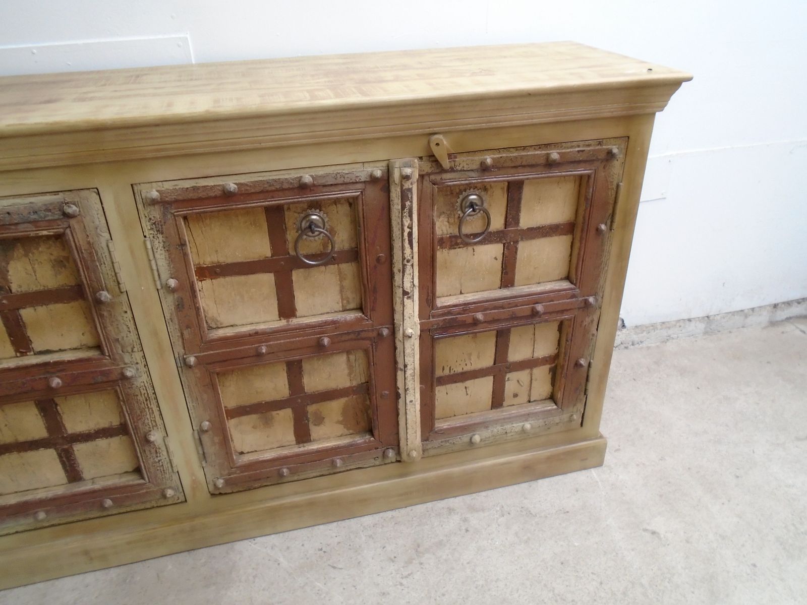 A Handmade Indian Mango / Teak Yellow & Brown Dresser Base photo Furniture