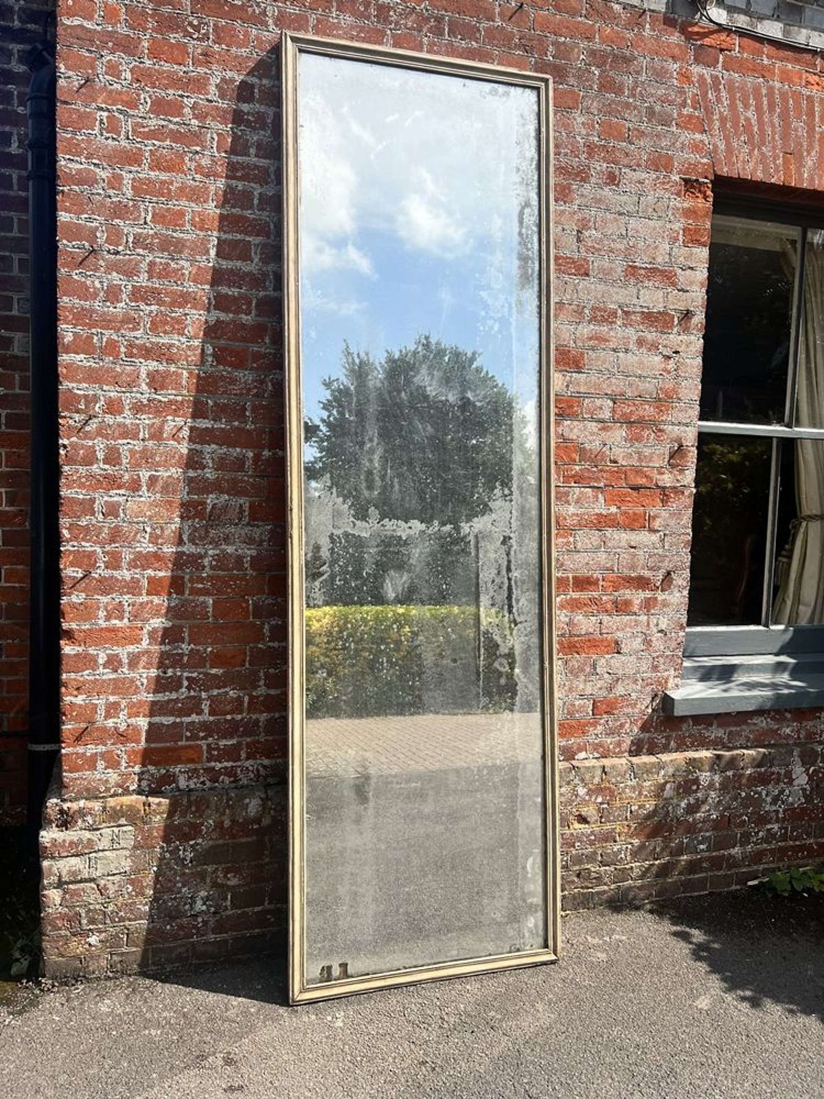 An Exceptional Large Antique French 19th C Painted Bistro Mirror photo buy