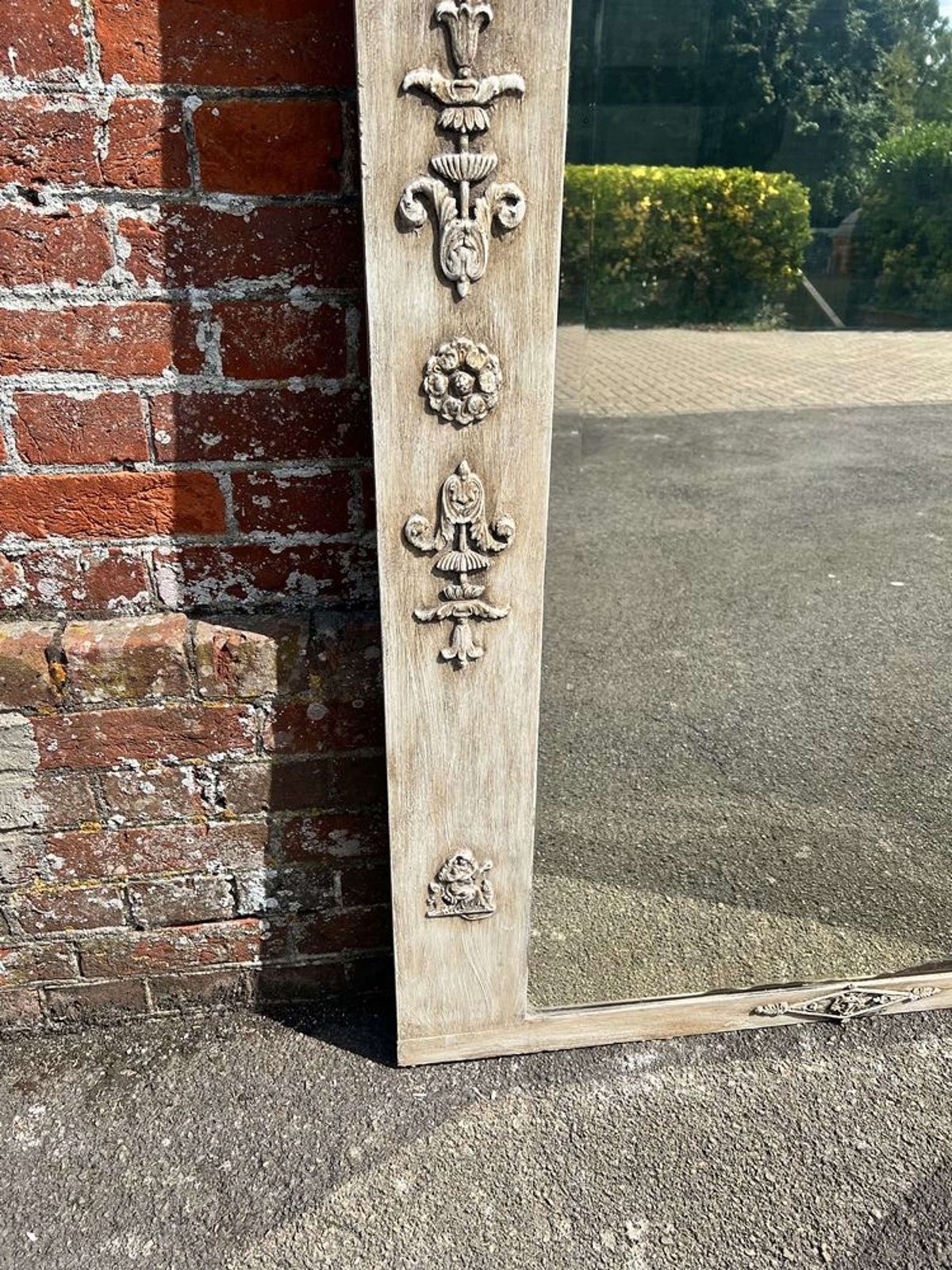 An Exceptional Large Antique French 19th Century Painted Mirror. photo for sale