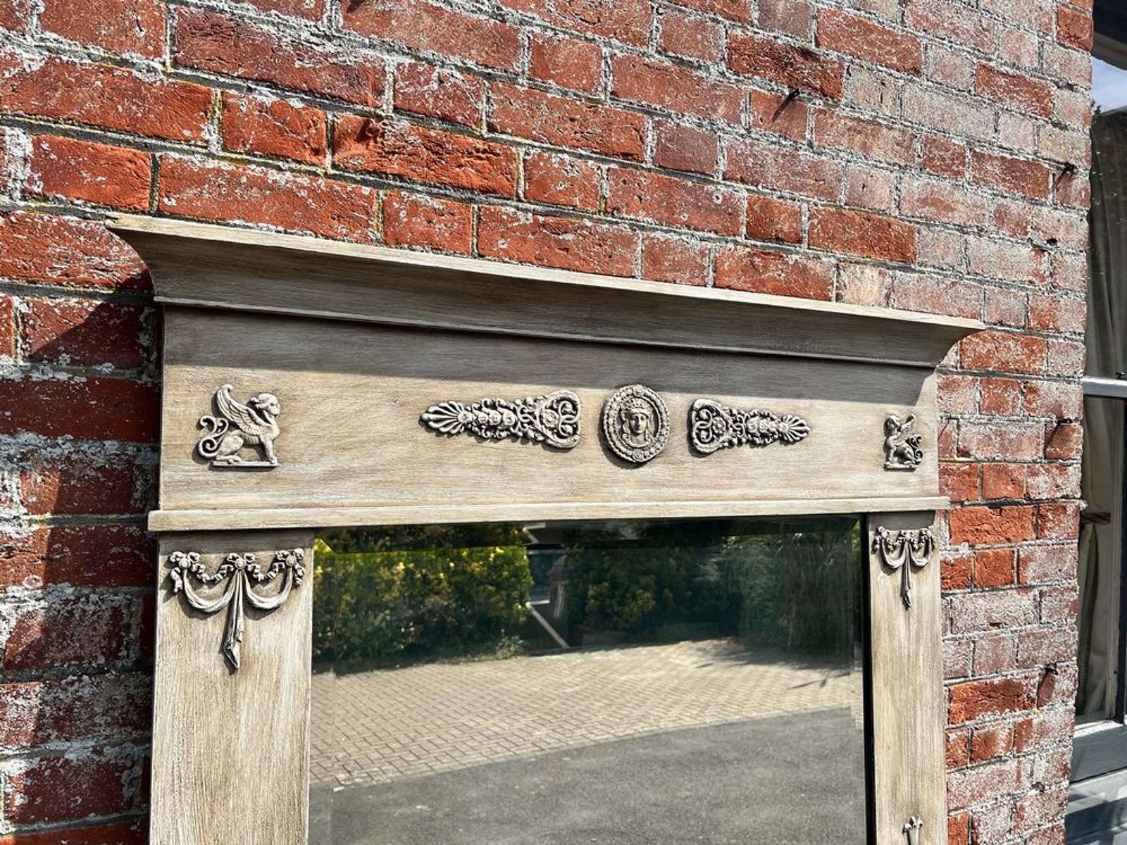An Exceptional Large Antique French 19th Century Painted Mirror. photo 1995.0