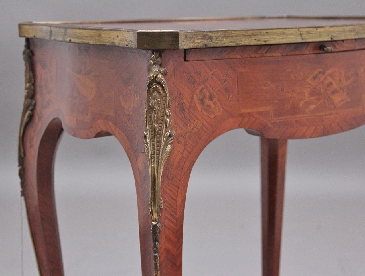 photo for sale Early 20th Century French Kingwood And Marquetry Side Table
