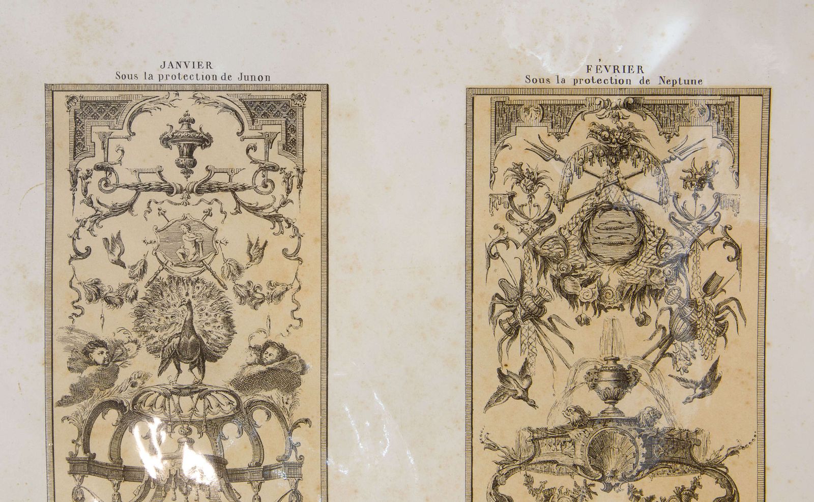 Set Of 6 Lithographs Of The 12 Months photo for sale