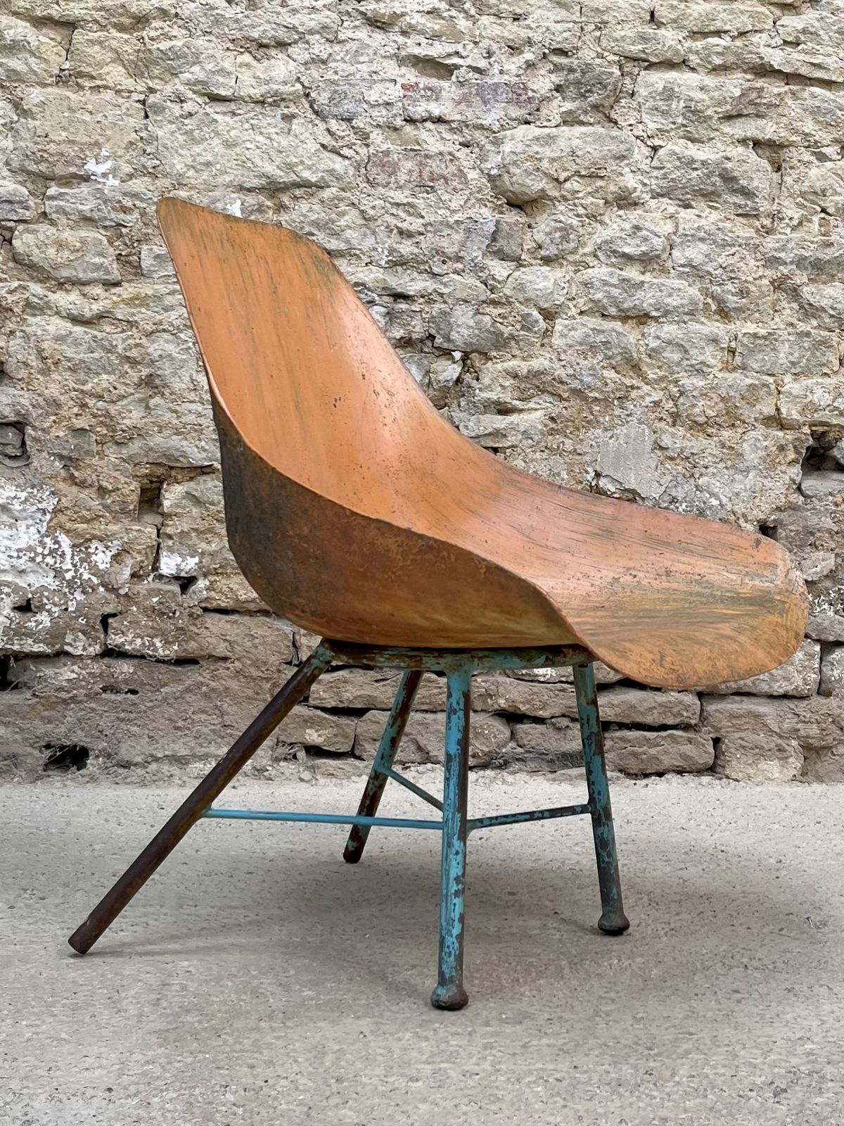 Beauty In Decay. Vintage Swedish Scoop Or Sleigh Chair. Occasional. Statement photo Furniture