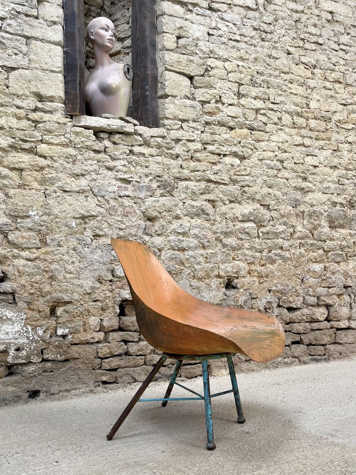 photo vintage Beauty In Decay. Vintage Swedish Scoop Or Sleigh Chair. Occasional. Statement