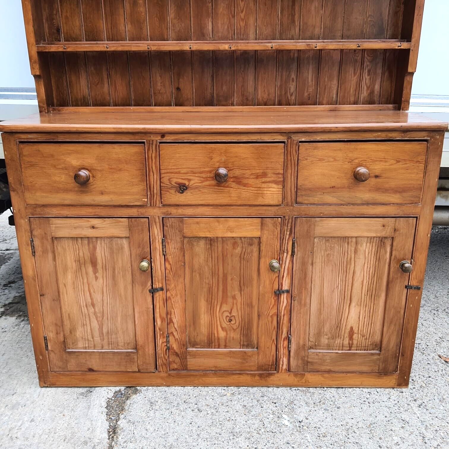 20thc Very Large Waterfall Dresser Shelves Cupboard Cabinet Drawers Kitchen photo buy