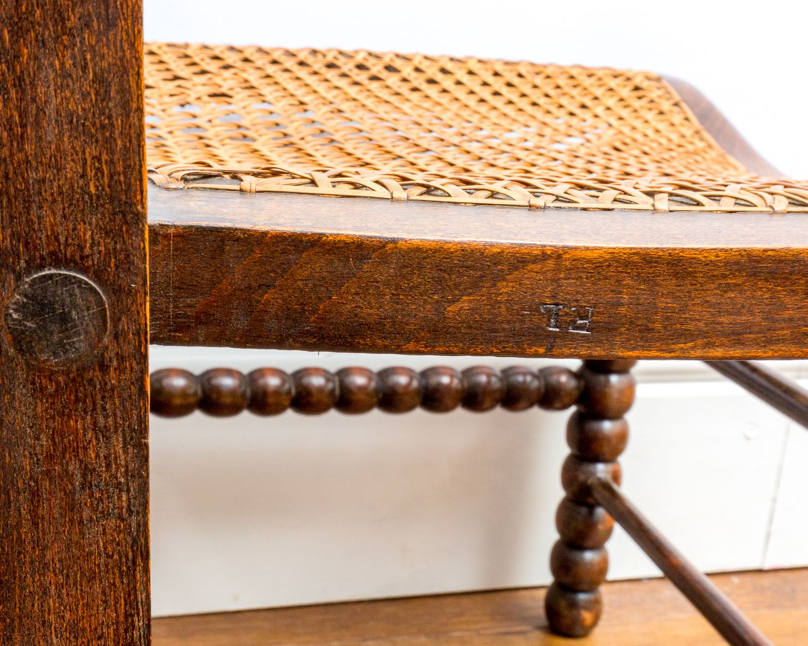 Rare Pair Of Victorian Initialed 1800s Bobbin Turned Chairs By Bowen And Mallon photo buy
