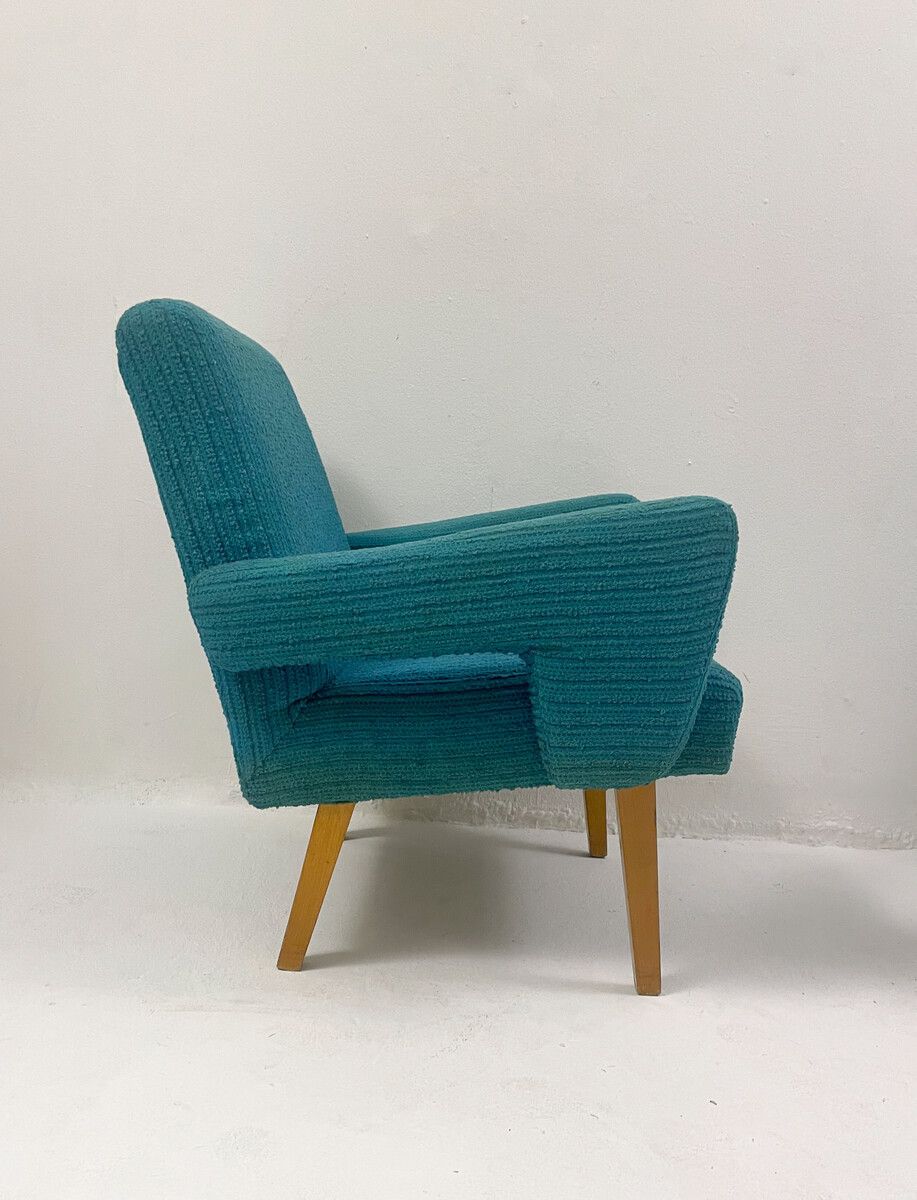 Pair Of Blue Mid Century Modern Armchairs photo Furniture