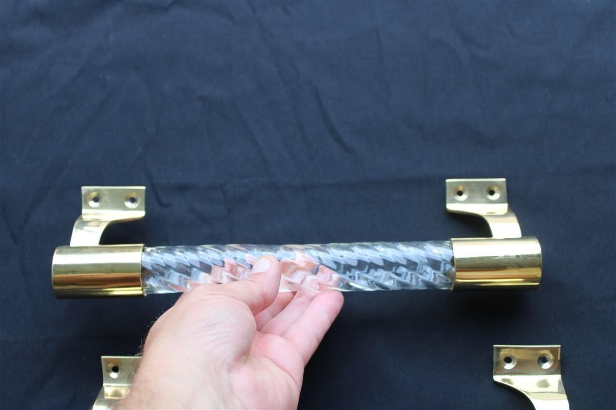 Pair Of Mid Century Italian Handles Brass Glass Murano 1940s Gold Venini Italy photo 1558.0