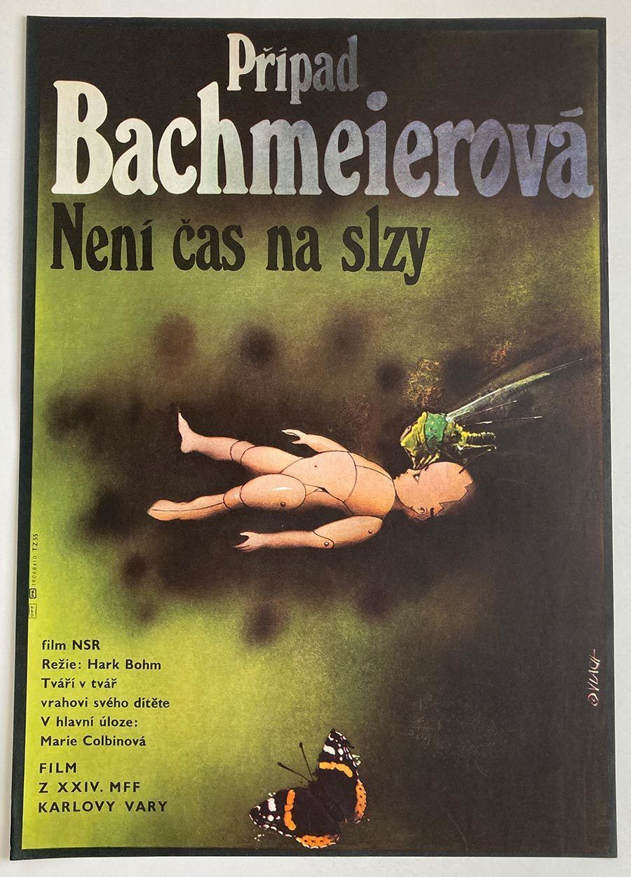 Original Film Poster, The Bachmeier Case, Zdeněk Vlach, 1985, Genuine Czech Vintage Print