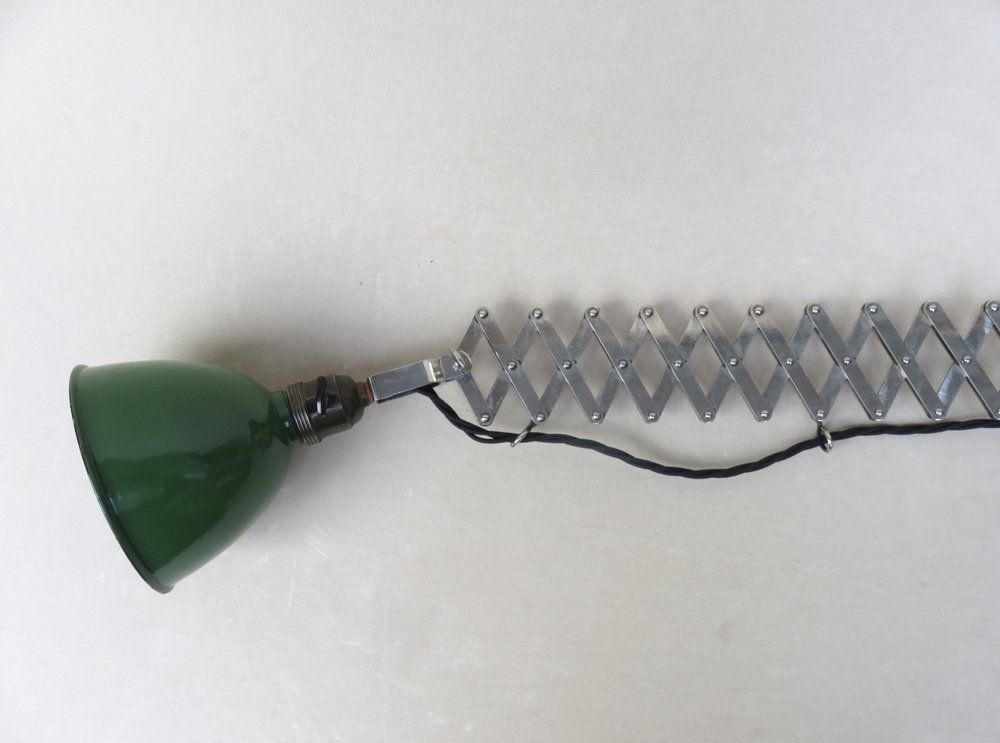 Austrian Enamelled & Chrome Plated Gate Light, 1930s photo Lighting