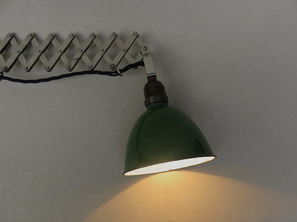Austrian Enamelled & Chrome Plated Gate Light, 1930s photo vinterior