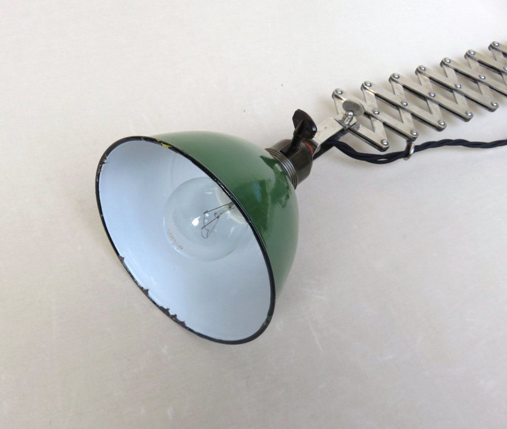 photo vinterior Austrian Enamelled & Chrome Plated Gate Light, 1930s