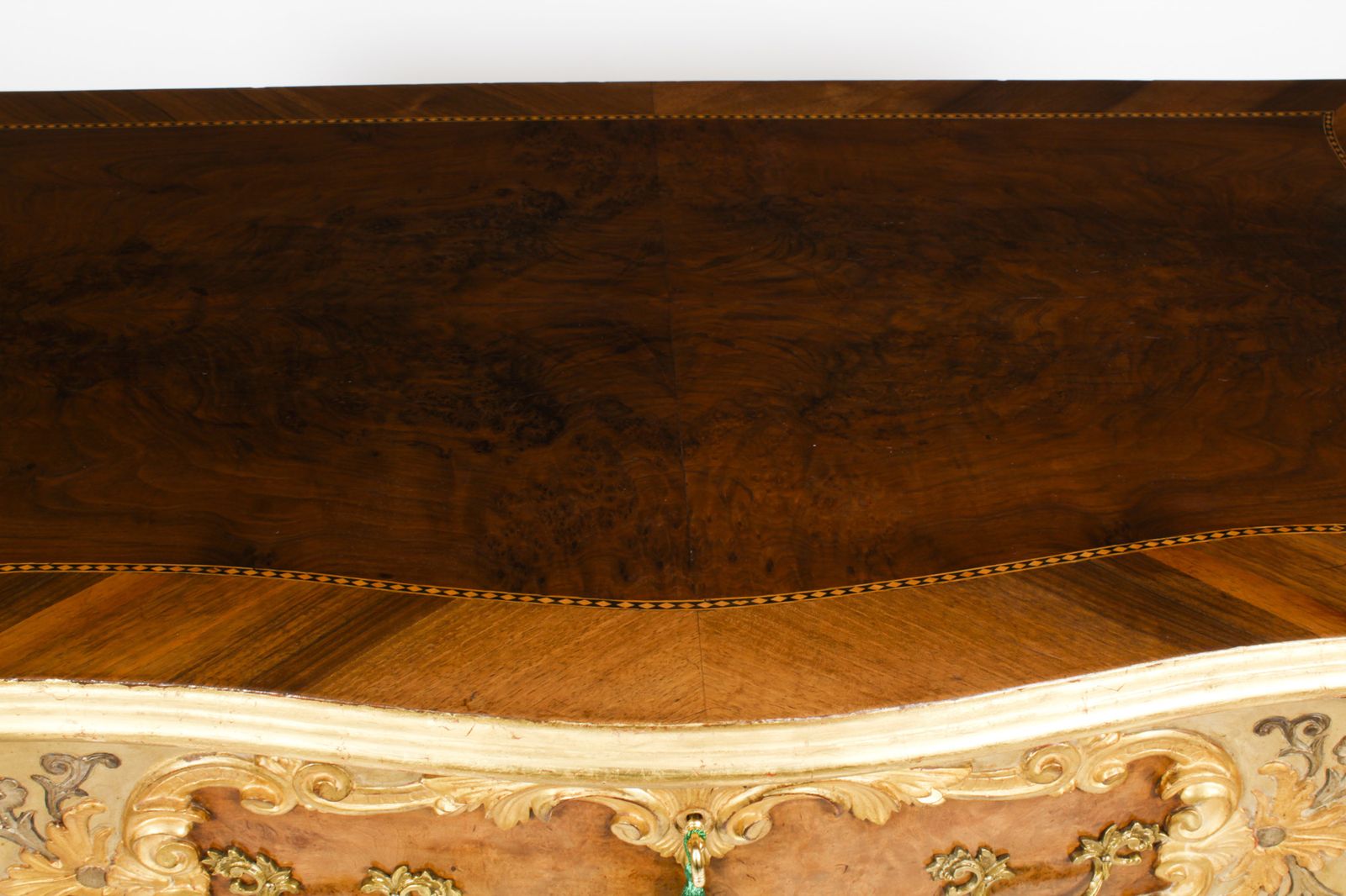 photo furniture Antique Pair Venetian Walnut And Giltwood Commodes 19th C