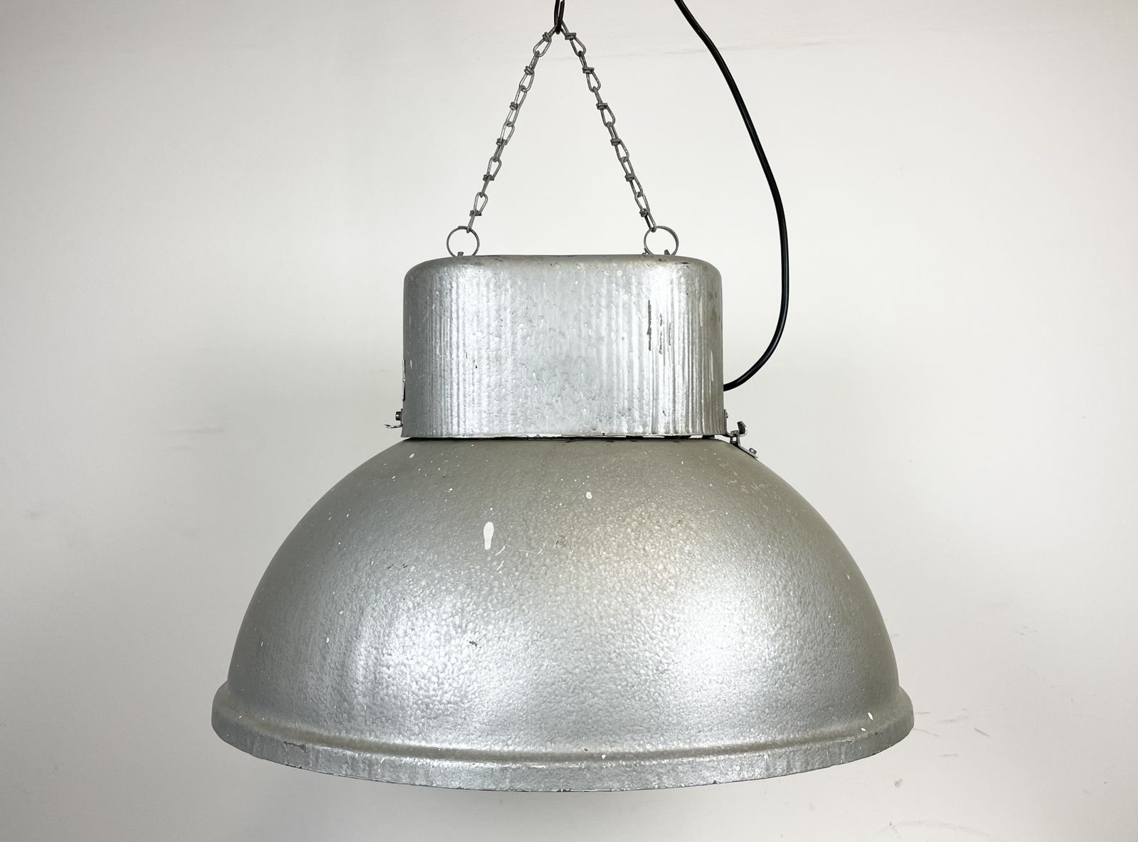 Large Oval Industrial Polish Factory Pendant Lamp From Mesko, 1970s photo 219.0