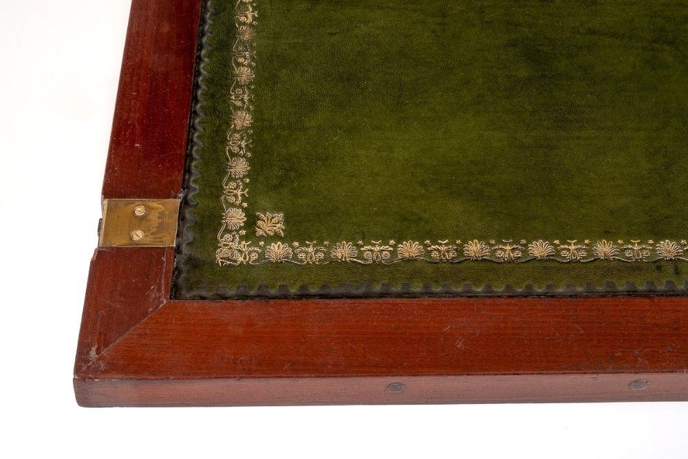 French Escritoire Desk Mahogany Antique Chest photo vintage