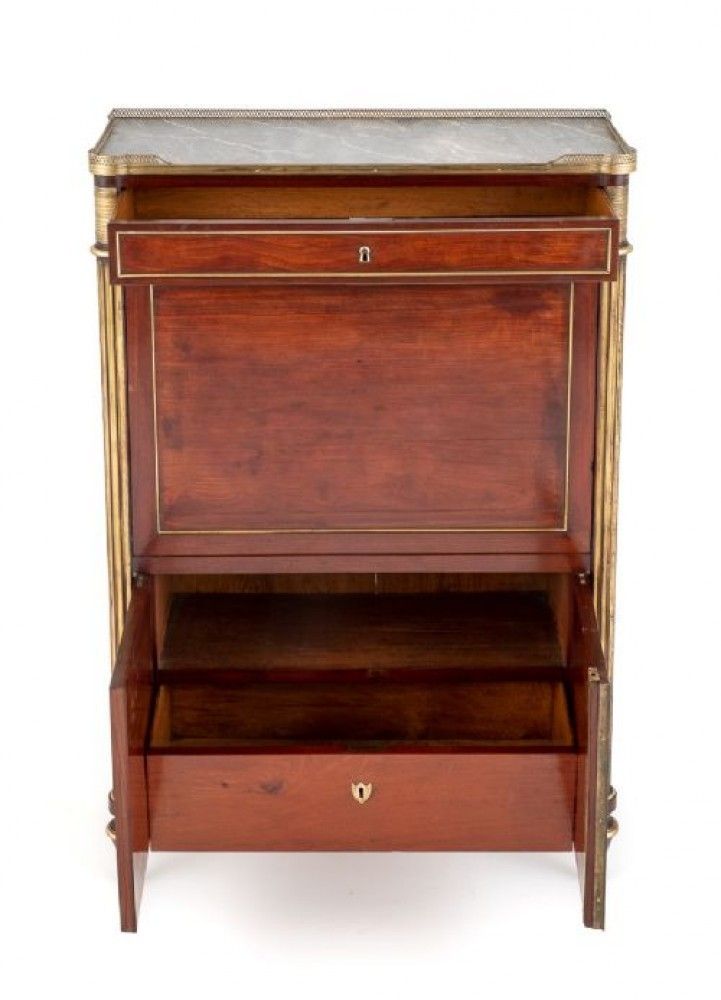 photo for sale French Escritoire Desk Mahogany Antique Chest