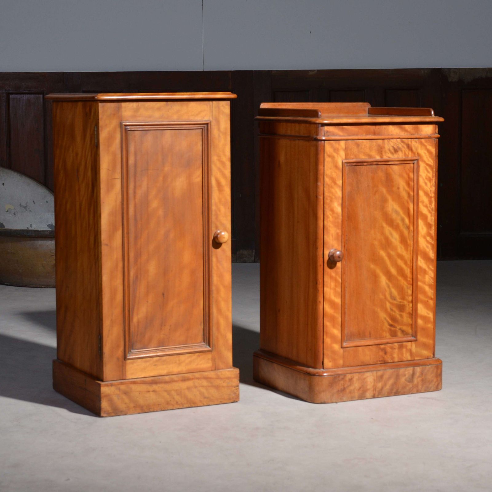 Near Pair Of Satin Birch Bedside Cabinets photo furniture