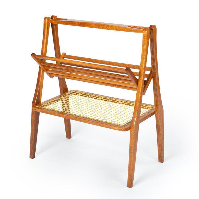 A Wooden Newspaper Stand Made In The 1960s By The Company úluv.