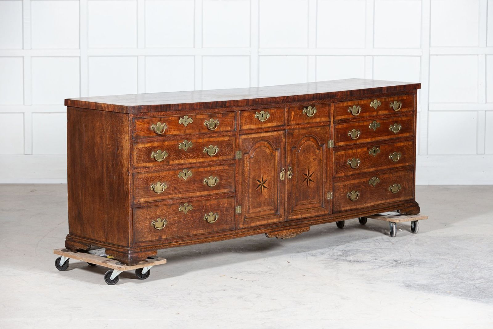 Large English 18thc George I Oak Dresser Base photo furniture