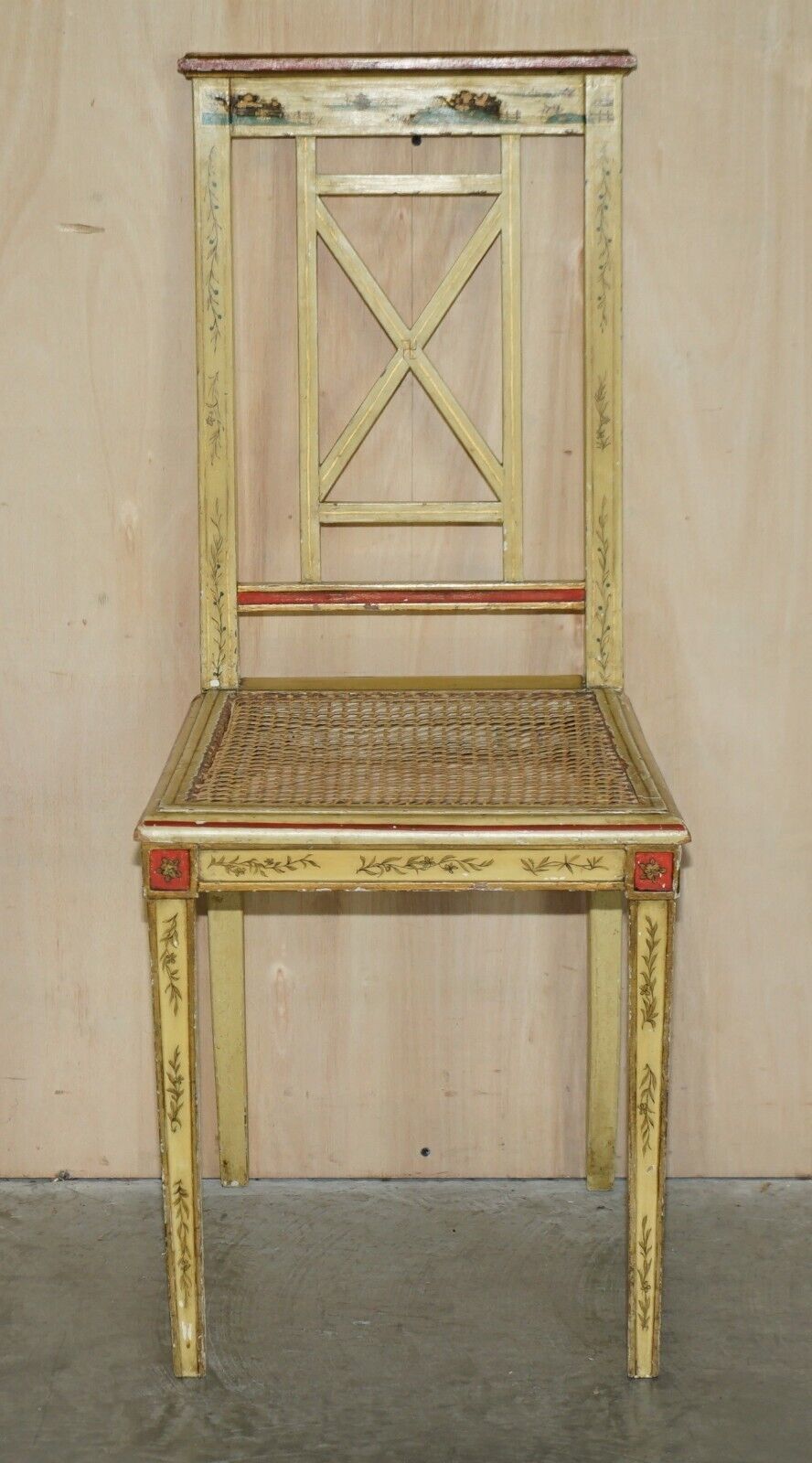 Pair Of Chinese Chinoiserie Bergère Side Chairs Hand Painted & Lacquered Finish photo for sale