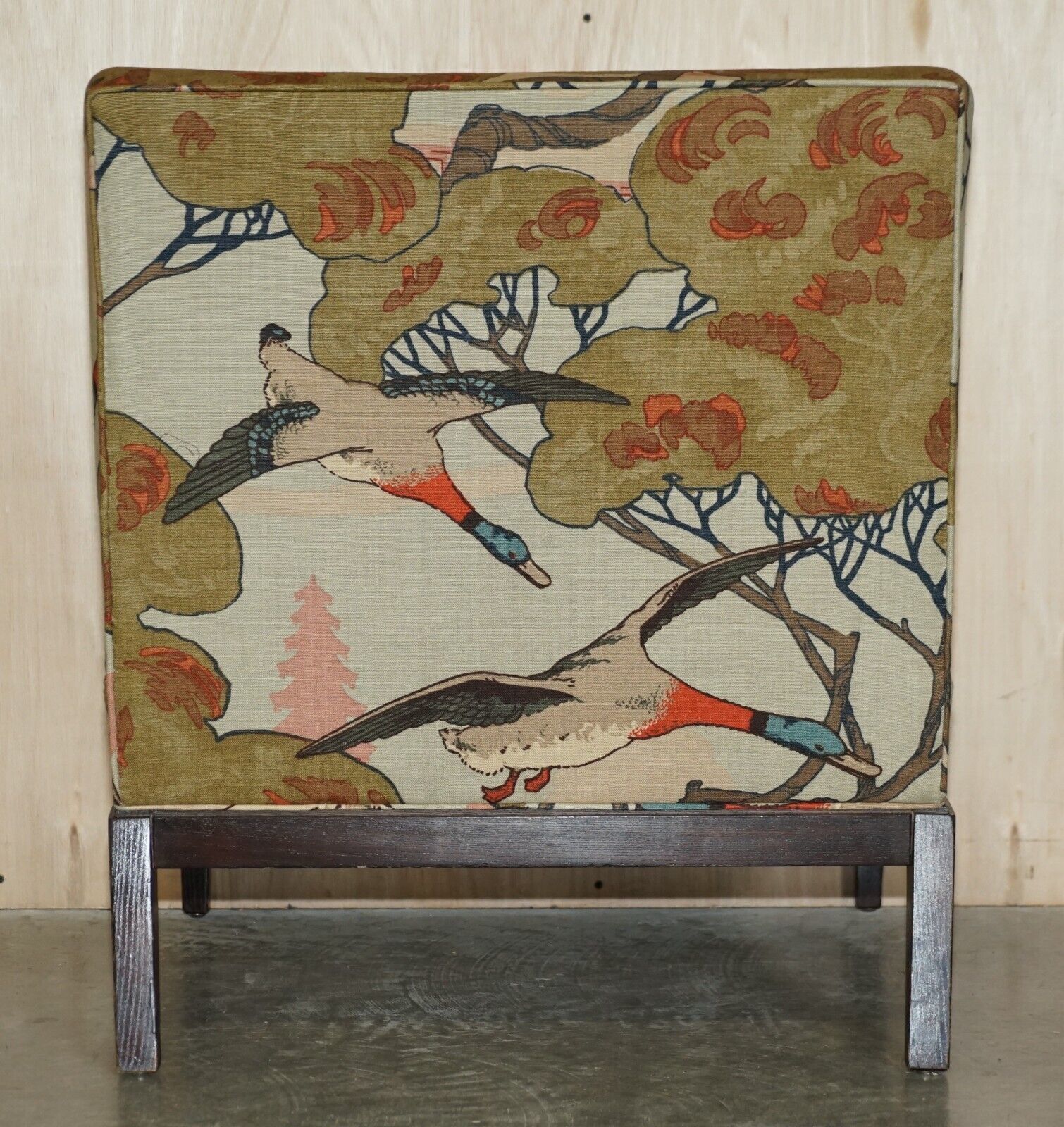 Furniture New Fabric George Smith Norris Armchair In Mulberry Flying Ducks Upholstery photo