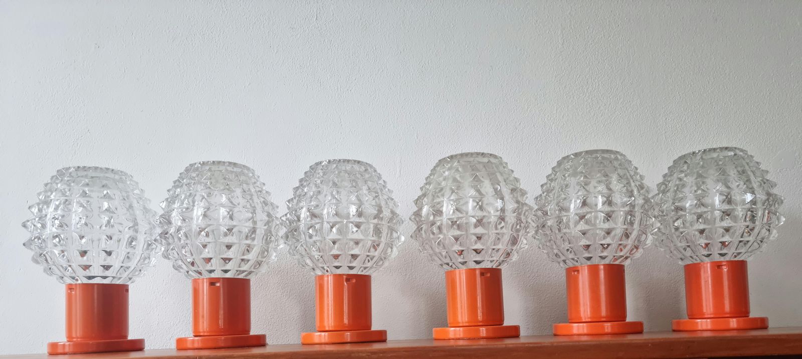 Set Of Six Table Midcentury Table Lamps, Kamenicky Senov, 1970s photo for sale