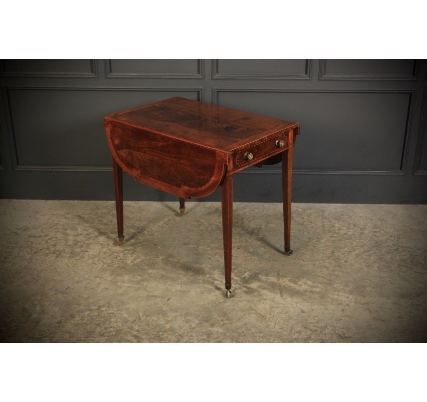 Georgian Mahogany Inlaid Pembroke Table photo furniture