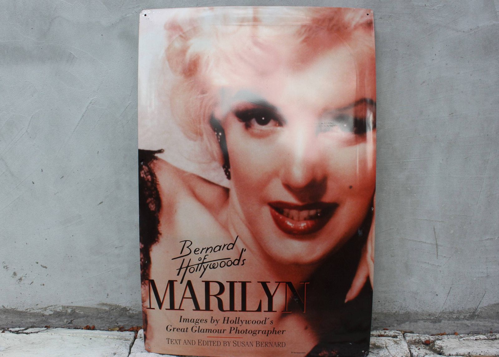 Marilyn Monroe Tin Panel, Bernard Of Hollywood “Marilyn Face” Metal Sign Made In Germany Wall Hanging photo furniture
