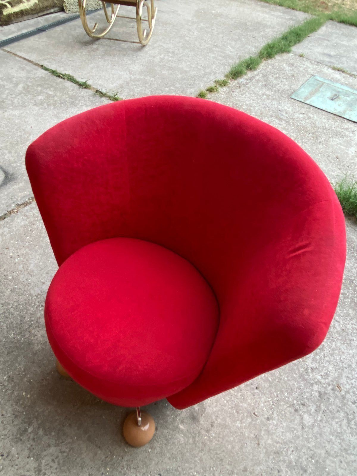Mid Century Red Armchair With Special Legs, 1950s photo Furniture