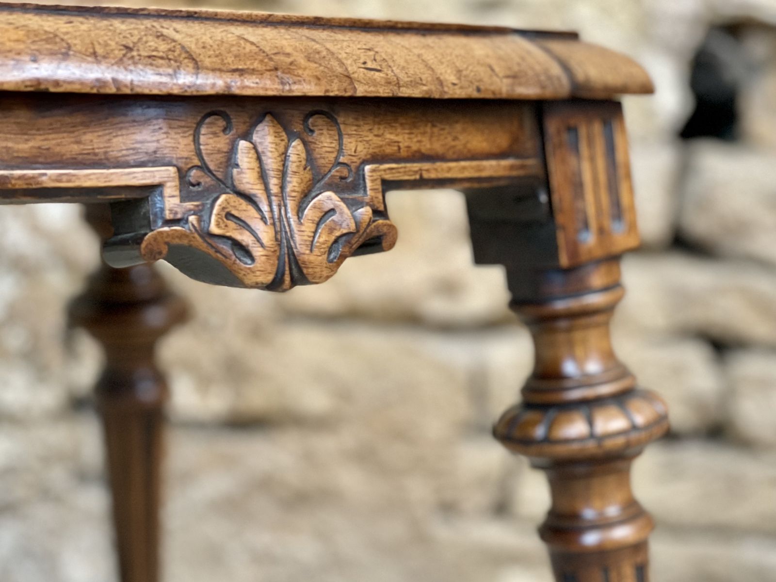 photo vintage Pair Of Parisian Walnut Hall Chairs.  Maison Guéret Of Paris,