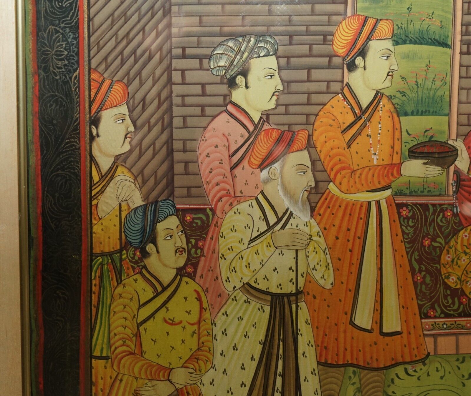 photo furniture Pair Of Collectable Antique Persian Hand Painted Oriental Scenes On Silk Framed