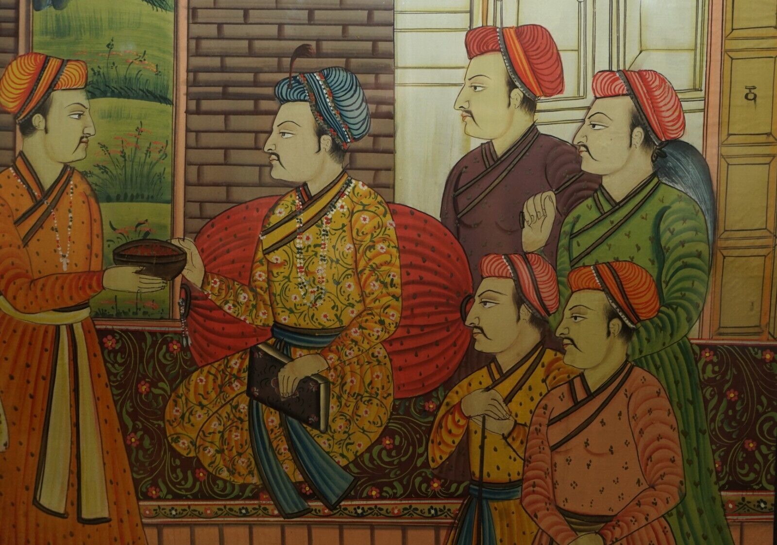 Art Pair Of Collectable Antique Persian Hand Painted Oriental Scenes On Silk Framed photo